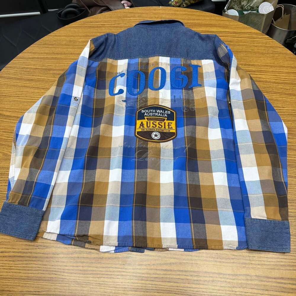 COOGI Hunt Club Embroidered Plaid Flannel Shirt